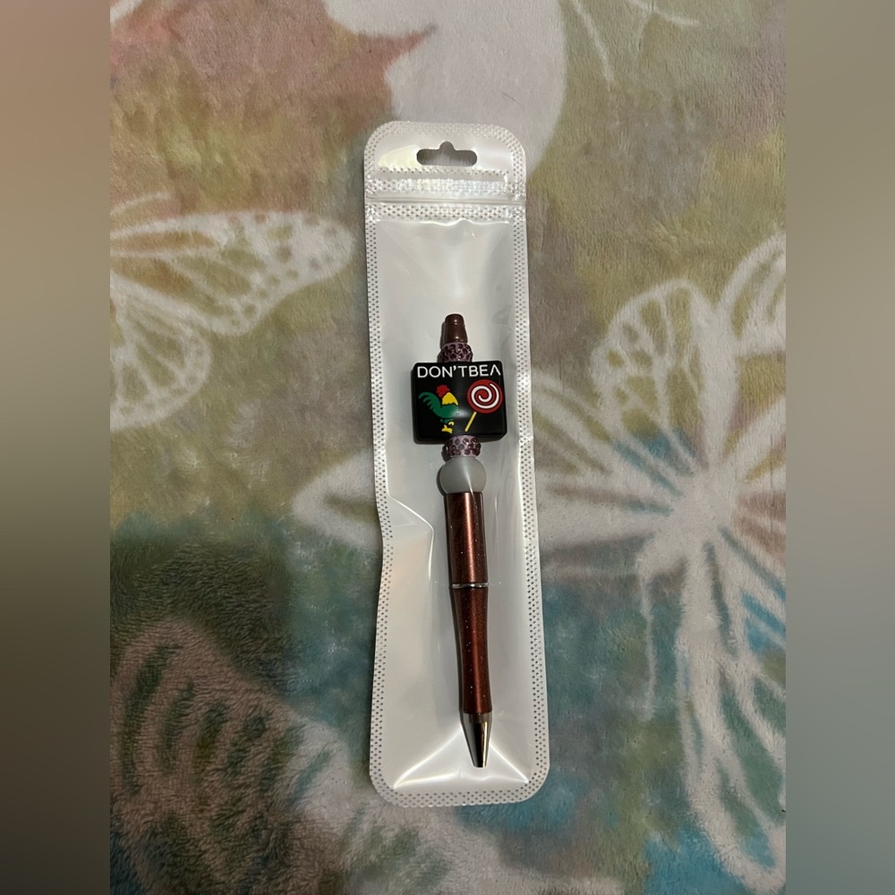 New Glittery Hand Beaded “Don’t Be a 🐓🍭” Pen